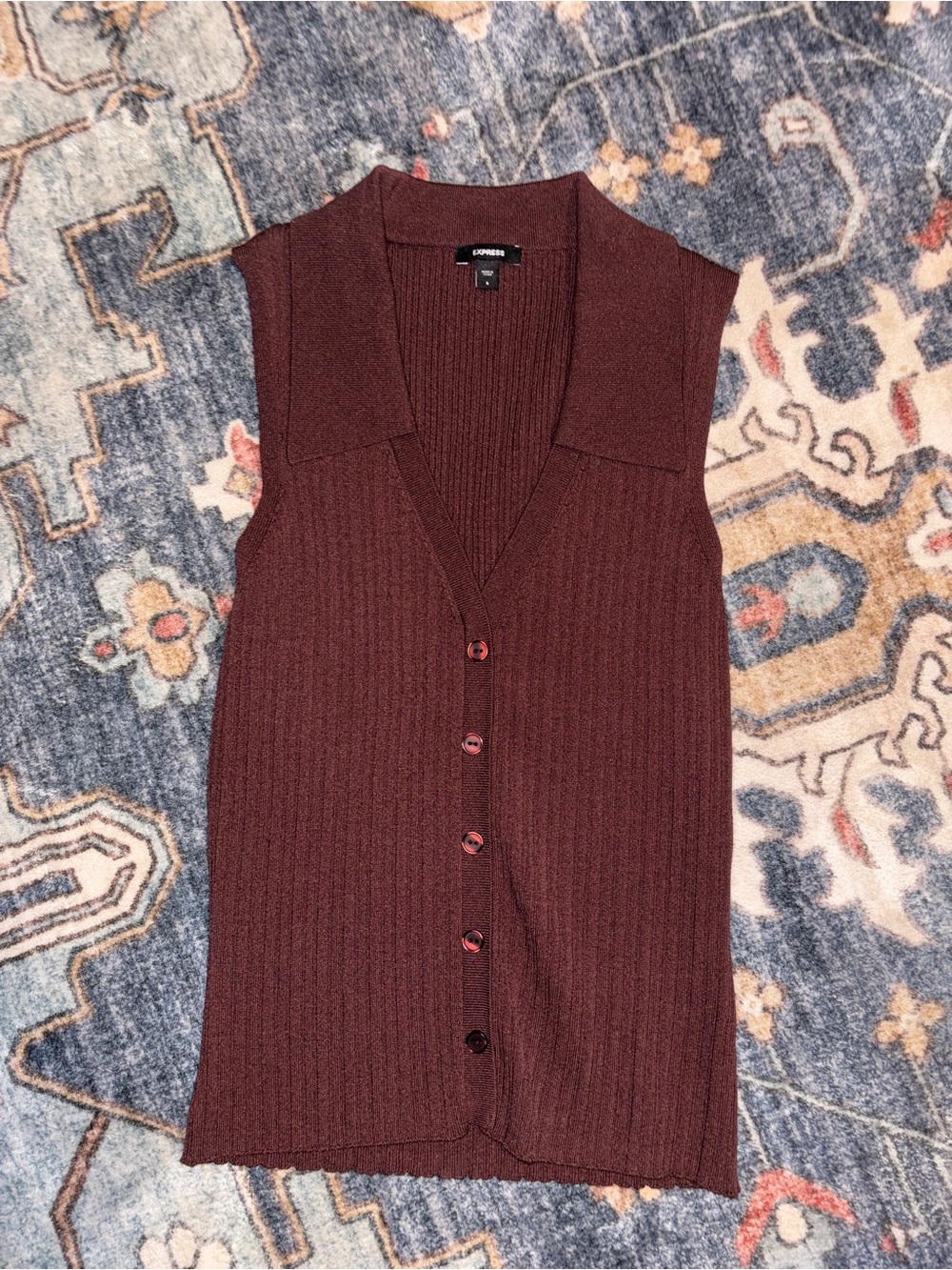 Express Sleeveless Button-Front Tank